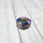 Vintage Enamel Cloisonn   Mini 2cm Hinged Egg Shape Pink Flower Blue Pill Box New