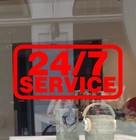 24 7  Service Sign Decal Vinyl Sticker Business 24 Hours 7 Days A Week Window