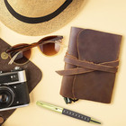 Leather Pocket Notebook - Small Refillable Travelers Journal For Men And Women  