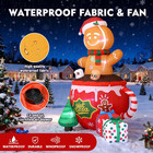 6ft Christmas Inflatables Gingerbread Hot Cocoa 2025 New Led Outdoor Decoration