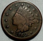 Civil War Token  cwt   not One Cent - 1863 - F90 364 - Genuine  Damaged  Cheap 