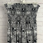 Gothic Boutique Strapless Smocked Maxi Dress With Skull Print Retro Funky One Sz