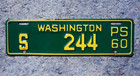 1960 Washington State License Plate Topper - Nice Quality