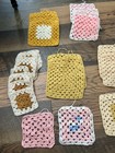 31 Pieces Hand Crocheted Granny Squares Different Sizes