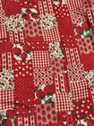 Vintage Patchwork Strawberry Print Cotton Red White Full Apron Granny Cottage