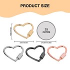7pcs Heart Shaped Carabiner  Metal Screw Heart Keychain Gold Silver Rose Black