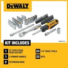 Dewalt 1 4 In  Drive Sae And Metric Mechanics Tool Set  50-piece 