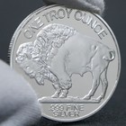 2015 1 Troy Oz Buffalo  999 Fine Silver Round
