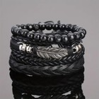 4pcs Multilayer Leather Bracelet Men s Women Wristband Bangle Jewelry Set