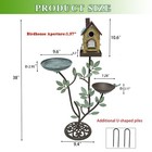 38  H Cast Iron Pedestal Bird Baths For Outdoors 3 In 1 Metal Bird Bath Bowl    