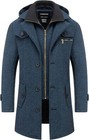 Men s Classic Long Pea Coat Warm Wool Blend Winter Trench Single Overcoat