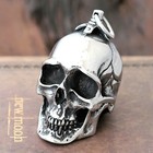Men s Big Large Heavy Retro Skull Necklace Pendant Silver 316l Stainless Steel