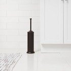 Metal Oil Rubbed Toilet Brush   Holder Set Bronze  Steel  18 7in