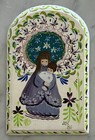 Vintage 1980 Hand-painted Mexican Madonna   Baby Jesus Retablo - Signed Jos  