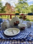 Vintage Madeline Children   s Tea Set  Complete Set W  Case - Schylling Porcelain