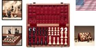 Chess Board Game Set  15 Inch Wooden Board  34 Pieces W  2 Extra Queens