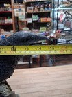 Large Raven Crow Figurine Perched On Tree Stump Gothic Resin Bird Statue