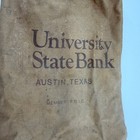 Vintage antique Canvas Deposit Money Bag - University State Bank Austin Texas