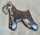 Embroidered Schnauzer Patch Iron-on Applique Dog Miniature Standard Giant Pepper