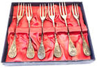 6 Vintage Silver Shabbat Cocktail Fork Set From Israel Judaica Judaism Jewish