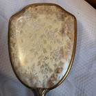 Vintage Vanity Dresser Handheld Hair Mirror Gold Plated Lace Pattern