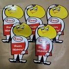 Esso Happy-motoring 5pc Lot Porcelain Enamel Sign 10 X 18 Inches