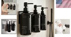 Shampoo Conditioner Dispenser Set Wall Mount Refillable Soap Bottles 3pcs