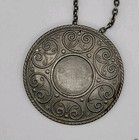 Vintage Pewter Norway Shield Pendant Scandinavian Style Viking Design