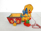 1959 Fisher Price No  305 Wooden Walking Duck Cart Very Nice Shelf Up2
