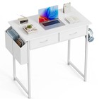 32inch Home Office Small Computer Desk small Study Table With 2 Fabric Drawers