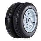 2pcs 4 80-12 4 80x12 4 8-12 Trailer Tires With and Rims 4 Lug On 4  White Wheels