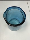 Vintage Blue Glass Jar Wide Mouth Rolled Lip Apothecary Canister 8in X 6in