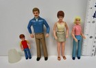 Vintage Tomy Dollhouse People Family Figures Lot Of 4 Smaller Homes 1970s