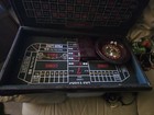 Casino Table Set With Blackjack  Roulette  Craps Layouts And Roulette Wheel