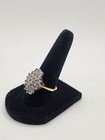 Vintage Gold Tone Faux Diamond Cluster Statement Ring - Size 7 5