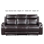 New 3pc Brown Sofa Loveseat Chair 5-recliner Leather-air Modern Living Room Set