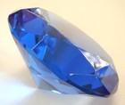 60mm Feng Shui Blue Diamond Shape Crystal Paperweight