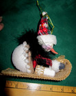 Vtg Snowman Riding Sleigh Ornament 6  Winter Christmas Figure Decor Retired