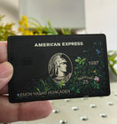 Amex Floral Custom Black Card Small   Large Chip Design - 2025 Novelty Design