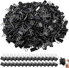 300 Pcs Medium Binder Clips  1 25 Inch Black Metal Fold Back Paper Clamps Bulk