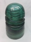 Dark Blue Green Glass Insulator - Patented Oct 8 1907 Spiral Groove Bubbles  3