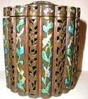 Antique 19thc 1800 s Chinese Enameled Enamel Tea Caddy Box Bronze Or Brass 