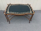 67617  Vintage French Style Coffee Table With Painted Floral Design