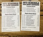 12 Lot Vintage San Diego Chargers  Nfl Football Pocket Schedule 1972