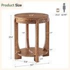 Tribesigns Solid Wood End Table Modern 2-tier Round Side Table With Storage