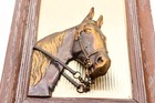 Vintage Framed Equestrian Horse Head In Relief 3d 7  X 9 