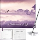 Personalized Celebration Of Life Funeral Guest Book Sky Design 7 8x10 Memorial