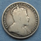 1910 Canada 25 Cents Coin - Cleaned  25c Quarter  925 Silver Edward Vii 
