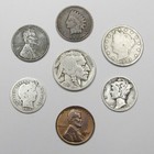 7 Classic Old Us Coins Collection - Silver Dimes  Nickels  Pennies - Set   Lot