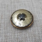 Antique Victorian Cut Steel Button 27mm Gilt Brass Domed Ornate Floral Center